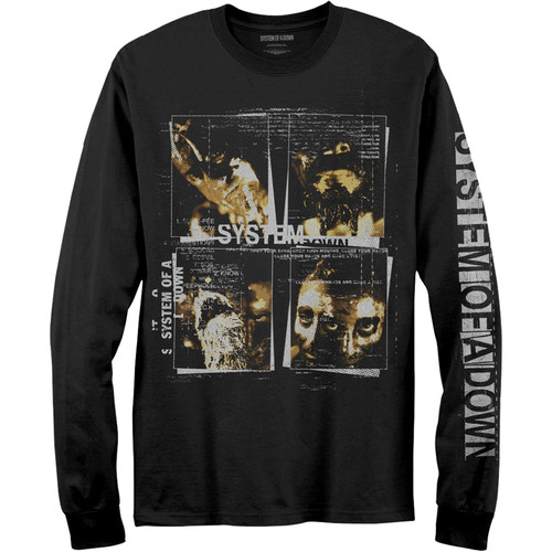 System Of A Down Unisex Long Sleeve T-Shirt Face Boxes (Sleeve Print)