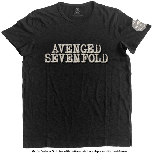 Avenged Sevenfold Unisex Applique T-Shirt Logo & Death Bat