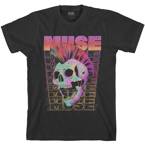 Muse Unisex T-Shirt Mowhawk Skull