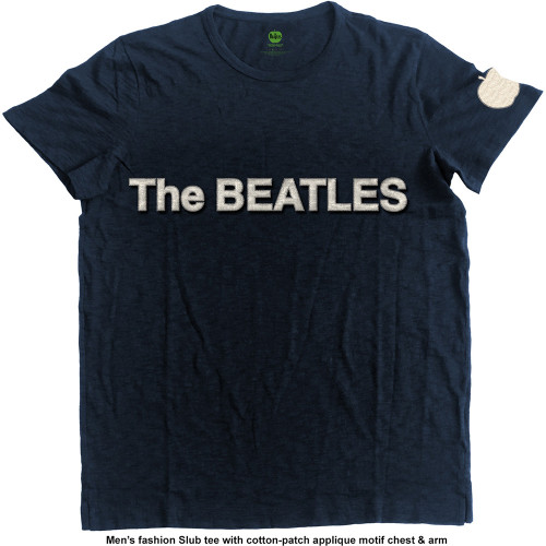 The Beatles Unisex Applique T-Shirt Logo & Apple