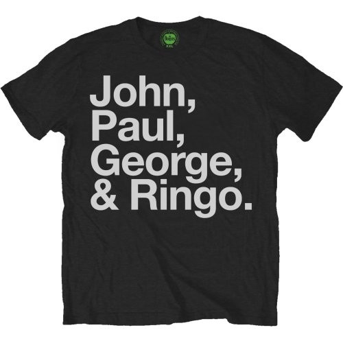 The Beatles Unisex T-Shirt John, Paul, George & Ringo Black