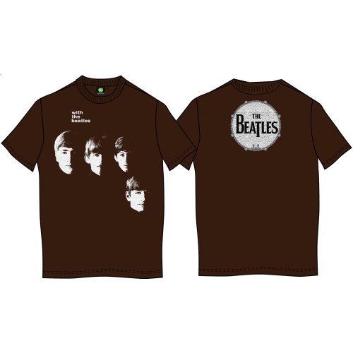 The Beatles Unisex T-Shirt With The Beatles (Back Print) Brown