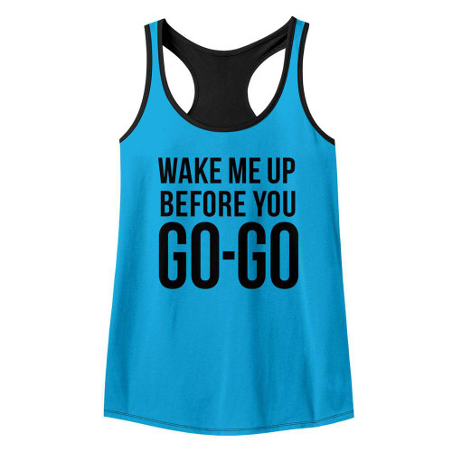 Wham Go Go Turquoise/Black Junior Women's Color Block Racerback Tank Top