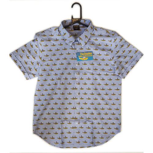 The Beatles Unisex Casual Shirt Yellow Submarine (All Over Print) Oxford Blue