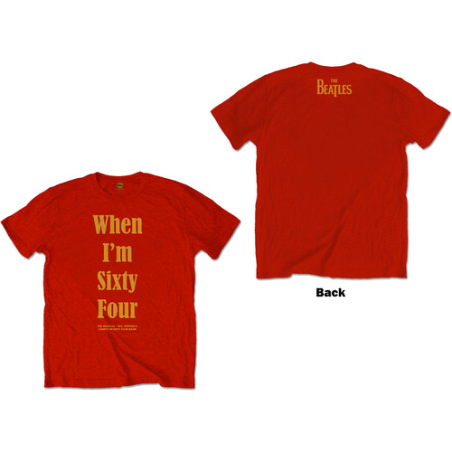 The Beatles Unisex T-Shirt When I'm Sixty Four (Back Print)