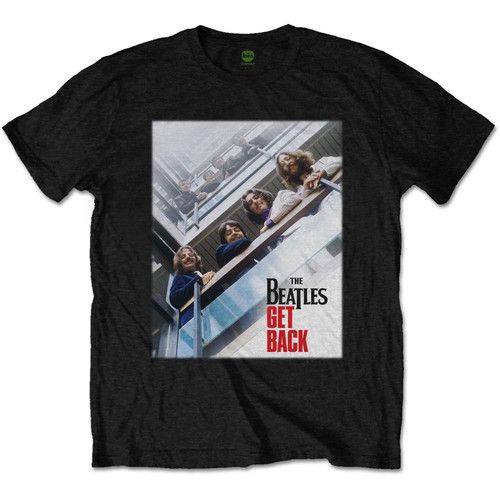 The Beatles Unisex T-Shirt Get Back Poster Black