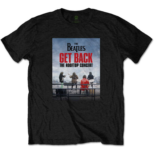 The Beatles Unisex T-Shirt Rooftop Concert Black