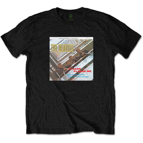 The Beatles Unisex T-Shirt Please Please Me Gold (Foiled) Black
