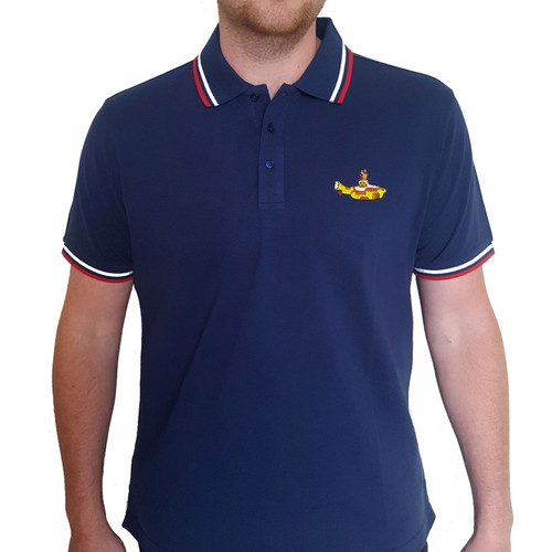 The Beatles Unisex Polo Shirt Yellow Submarine Navy