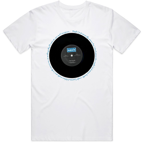 Oasis Unisex T-Shirt Live Forever Single White