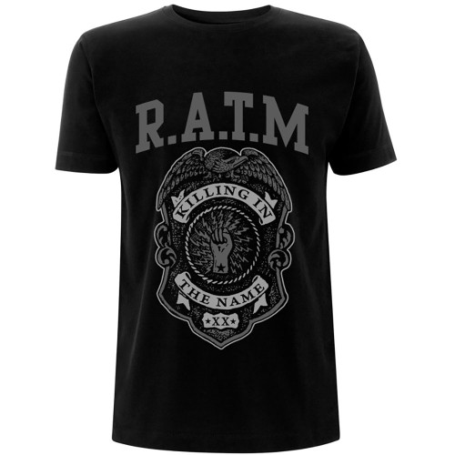 Rage Against The Machine Unisex T-Shirt Grey Police Badge