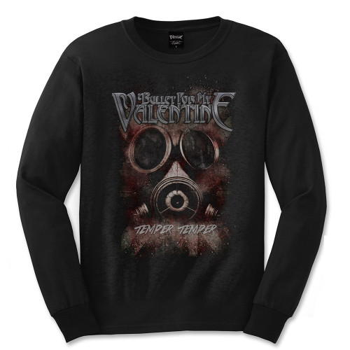 Bullet For My Valentine Unisex Long Sleeve T-Shirt Temper Temper Gas Mask