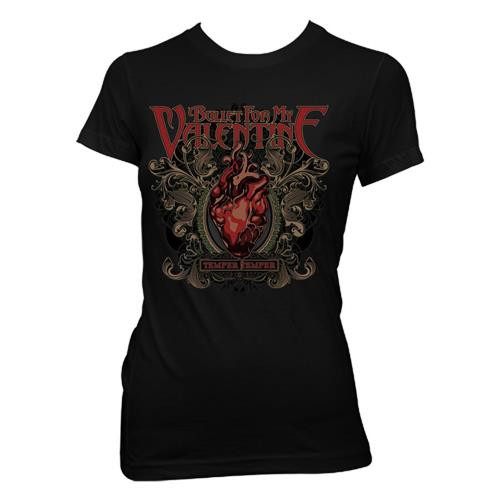 Bullet For My Valentine Women's T-Shirt Temper Temper Filigree (Skinny Fit)