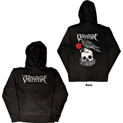 Bullet For My Valentine Unisex Pullover Hoodie Sweatshirt Logo & Raven (Back Print)