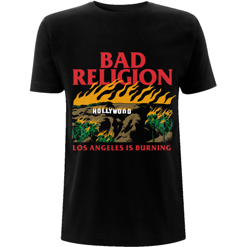 Bad Religion Unisex T-Shirt Burning Black