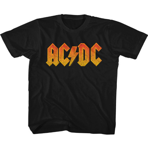 AC/DC Distressed Orange Black Children's T-Shirt