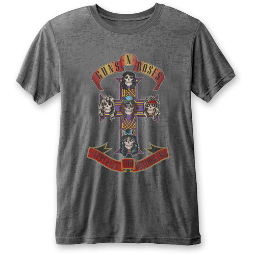 Guns N Roses Unisex T-Shirt Appetite for Destruction (Burnout)