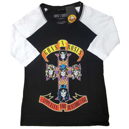 Guns N Roses Women's Raglan T-Shirt Appetite for Destruction