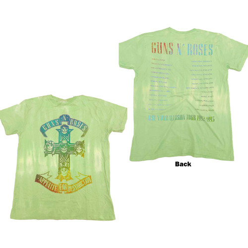 Guns N Roses Unisex T-Shirt Gradient Use Your Illusion Tour (Wash Collection & Back Print)