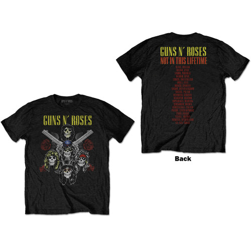 Guns N Roses Unisex T-Shirt Pistols & Roses (Back Print)