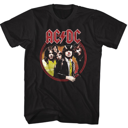 AC/DC Highway To Hell Circle Black Adult T-Shirt
