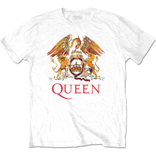Queen Unisex T-Shirt Classic Crest White