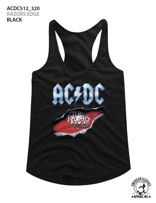 AC/DC Razor's Edge Black Junior Women's Racerback Tank Top T-Shirt