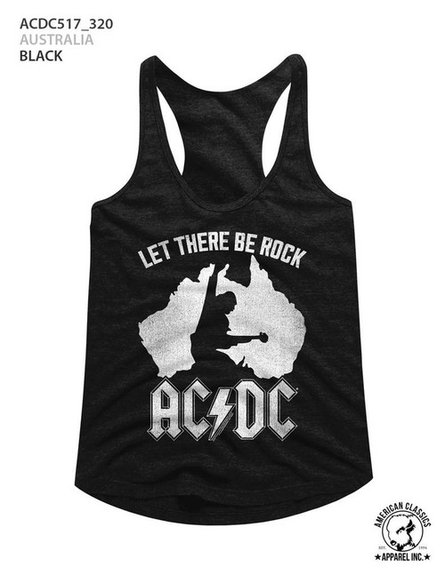 AC/DC Australia Black Junior Women's Racerback Tank Top T-Shirt