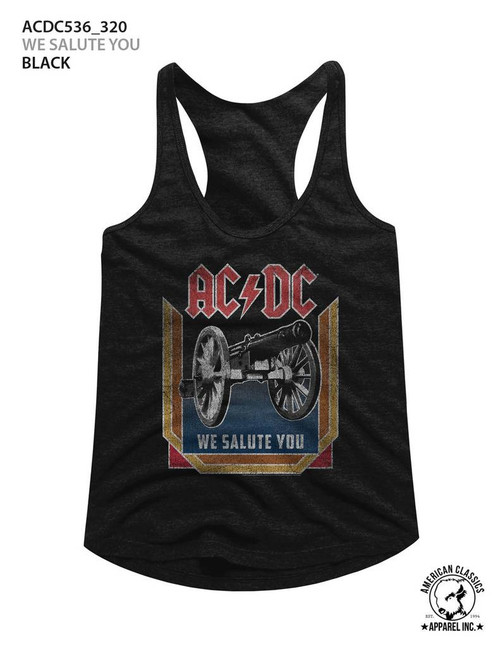 AC/DC We Salute You Black Junior Women's Racerback Tank Top T-Shirt