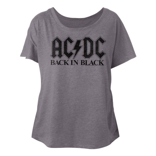 AC/DC Back In Black Heather Ladies Dolman T-Shirt