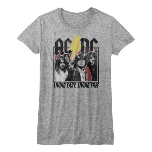 AC/DC Highway To Hell Lyrics Heather Junior Women's T-Shirt