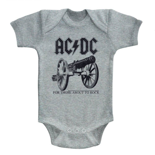 AC/DC About To Rock Again Gray Heather Baby Onesie T-Shirt