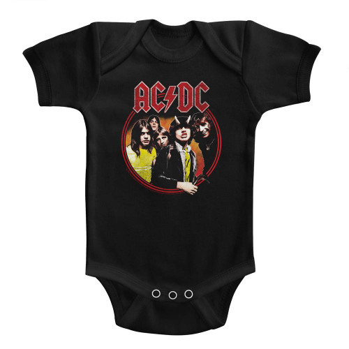 AC/DC Highway To Hell Circle Black Baby Onesie T-Shirt