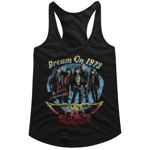 Aerosmith Dream On Black Junior Women's Racerback Tank Top T-Shirt