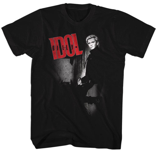 Billy Idol Black Adult Front Only T-Shirt