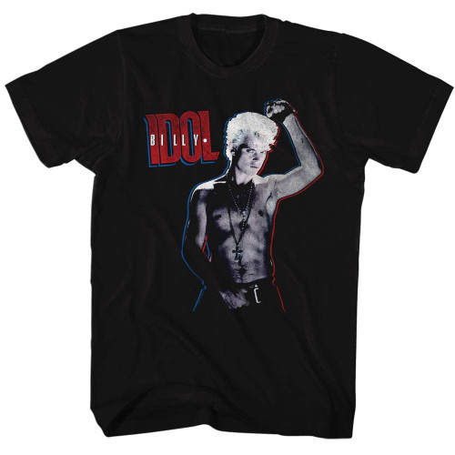 Billy Idol Arm Black Adult T-Shirt
