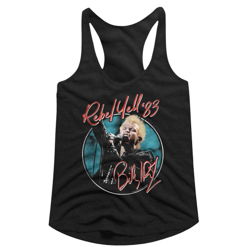 Billy Idol Rebel Yell Black Junior Women's Racerback Tank Top T-Shirt