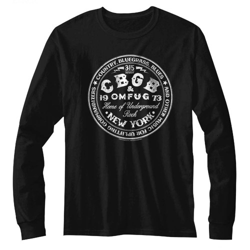 CBGB Circle Black Adult Long Sleeve T-Shirt