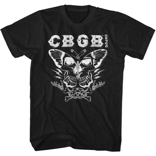 CBGB Butterfly Collage Black Adult T-Shirt