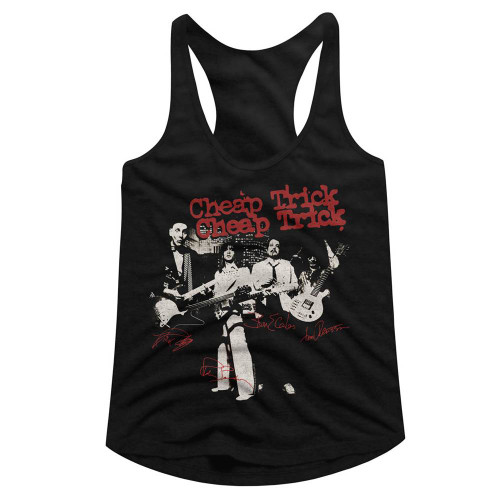 Cheap Trick Black Junior Women's Racerback Tank Top T-Shirt