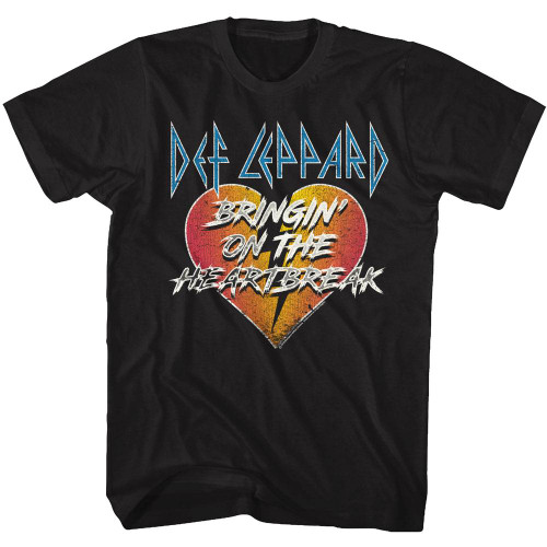Def Leppard Bringin' On The Heartbreak Black Adult T-Shirt