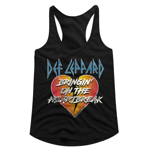 Def Leppard Bringin' On The Heartbreak Black Junior Women's Racerback Tank Top T-Shirt