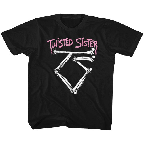 Twisted Sister Bone Logo Black Toddler T-Shirt