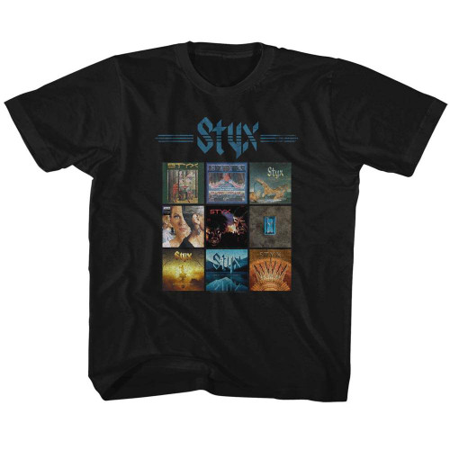 Styx Album Grid Black Children's T-Shirt
