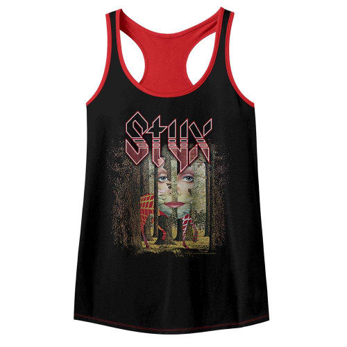 Styx The Grand Illusion Black/Red Junior Women's Racerback Tank Top