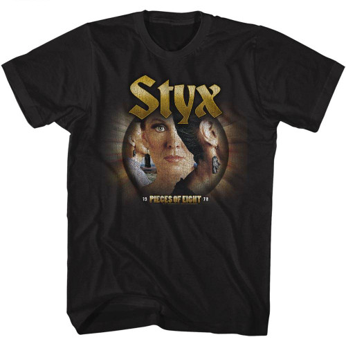 Styx Pieces Of Eight Black Adult T-Shirt