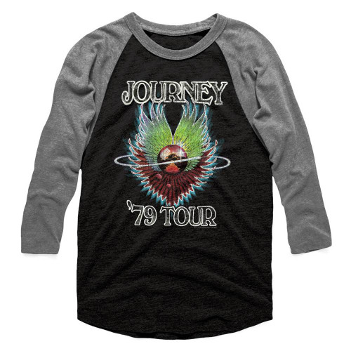Journey 1979 Vintage Black/Heather Adult Baseball Raglan T-Shirt