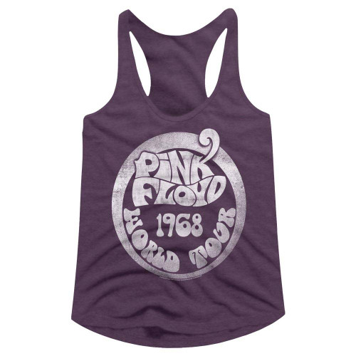 Pink Floyd 1968 World Tour Purple Junior Women's Racerback Tank Top T-Shirt