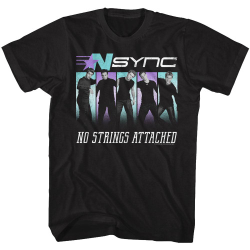 NSYNC No Strings Black Adult T-Shirt
