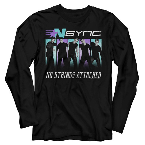 NSYNC No Strings Black Adult Long Sleeve T-Shirt